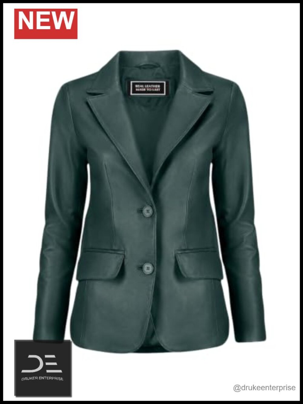Classic Style Leather Blazer Women Jacket Coat Lambskin Aniline